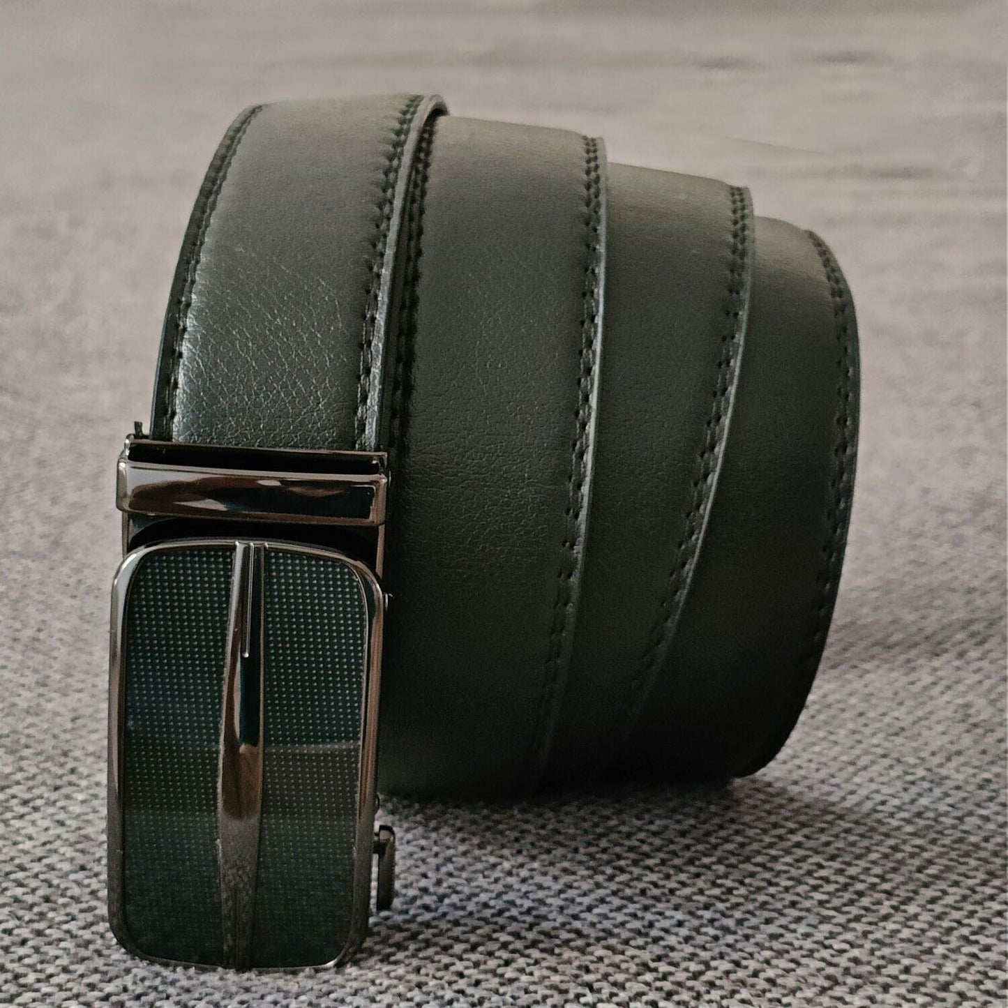 Microfiber Leather Mens Ratchet Belt Belts For Men Adjustable Size, Slide Buckle